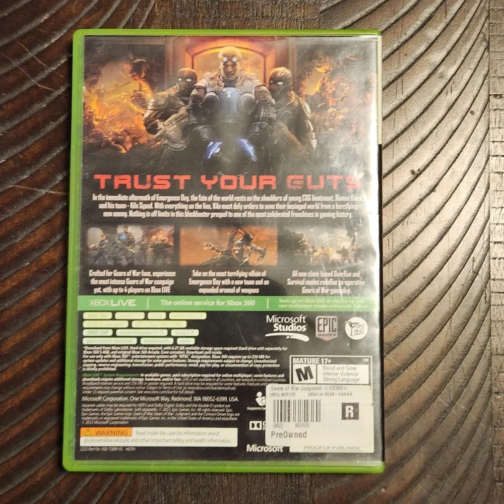 Gears of Judgment Xbox 360‎ Video Game Shooter Epic Microsoft Studios Action